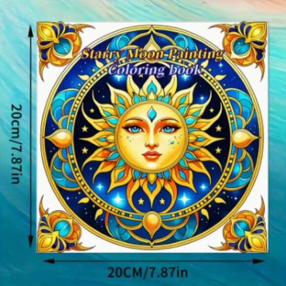 Adult & Teen Coloring Book with moon and sun theme, for relaxation - Picture 2 of 5